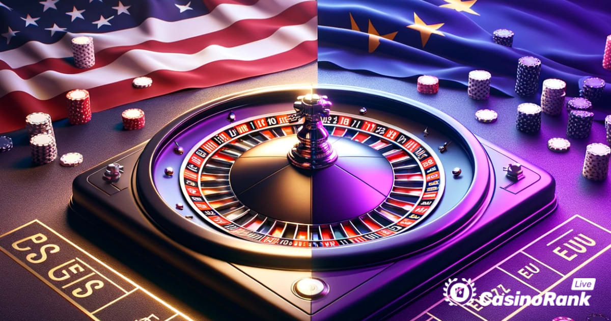 Výběr americké nebo evropské rulety v kasinu s živými dealery